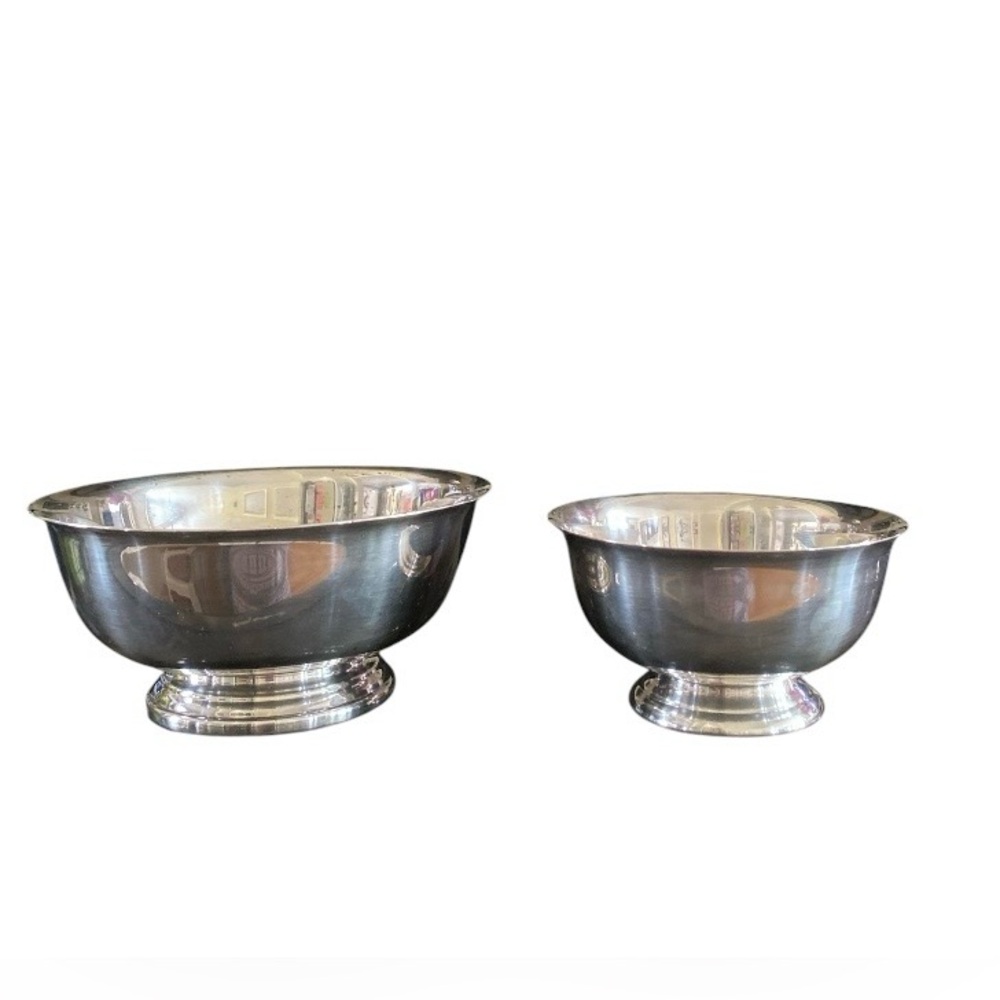 Vintage Gorham Electroplated (E.P.) silver pedestal bowls, specifically YC779.
